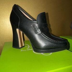Sam Edelman Black Heels with Chunky Wooden Heel